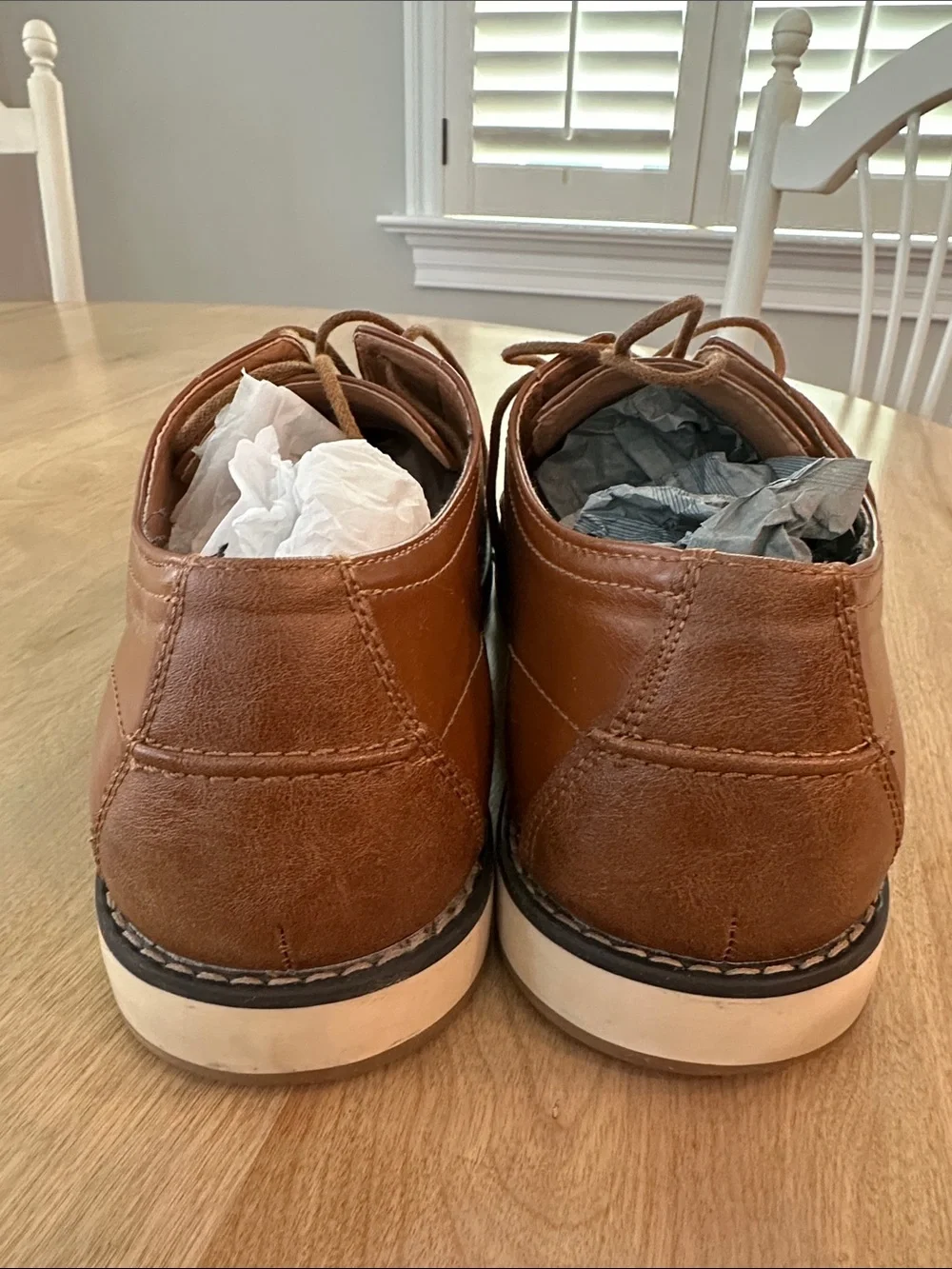 Nine West Men's Tan Leather Derby Oxfords